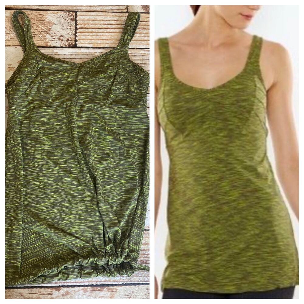 Lucy Tech Breathe Deep Green Space Dyed tank